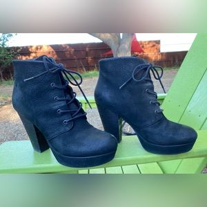 Platform lace up booty